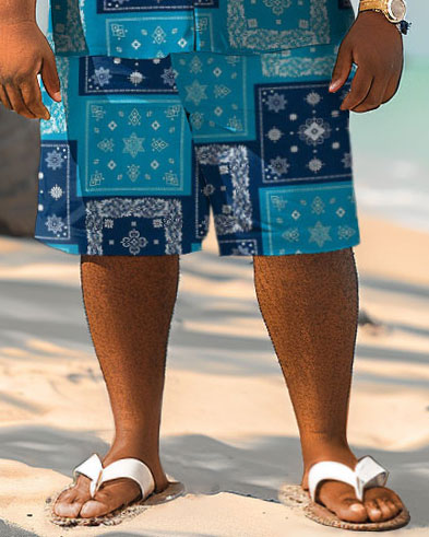 Big & Tall Hawaiian Graphic Jeans for big men view 3