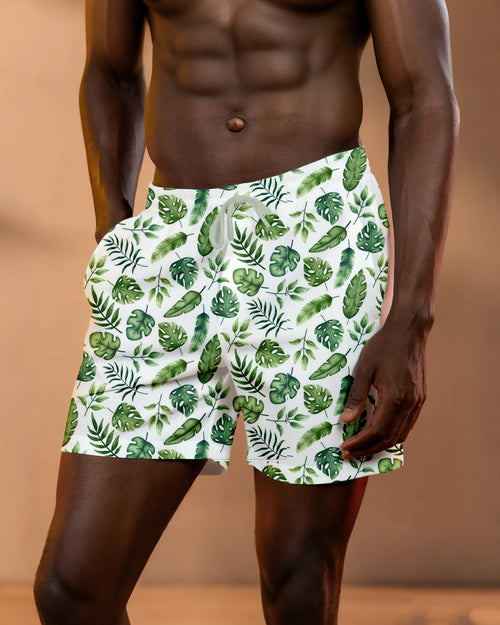 Big & Tall Brown Green Hawaiian Shorts for big men
