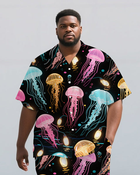 Big & Tall Graffiti Streetwear T-Shirt Pants Set for big men view 2