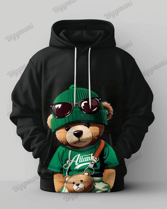 Big & Tall Brown Graphic Hoodie Sweatpants Set for big men view 2