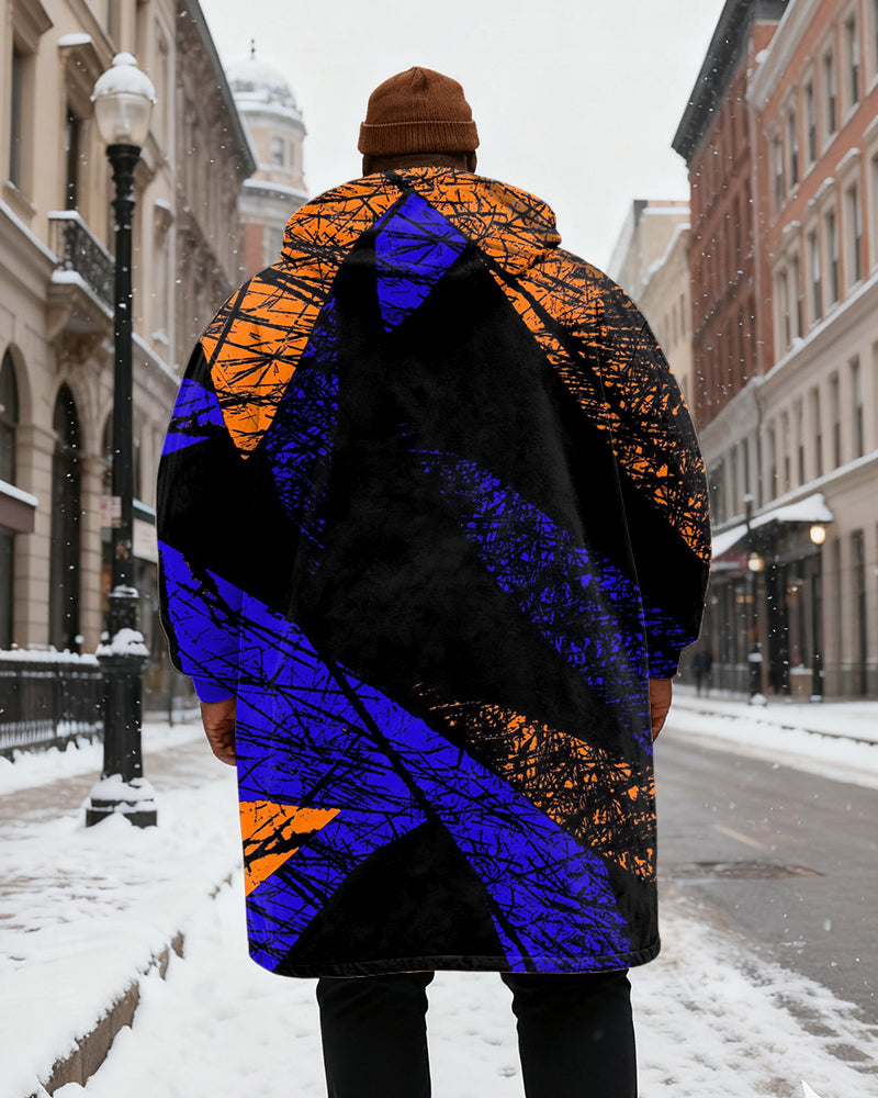 Big & Tall Black Purple Graffiti Hoodie for big men view 3