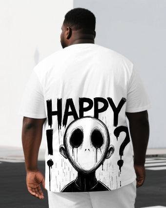 Big & Tall Graphic T-Shirt Shorts Set for big men view 2