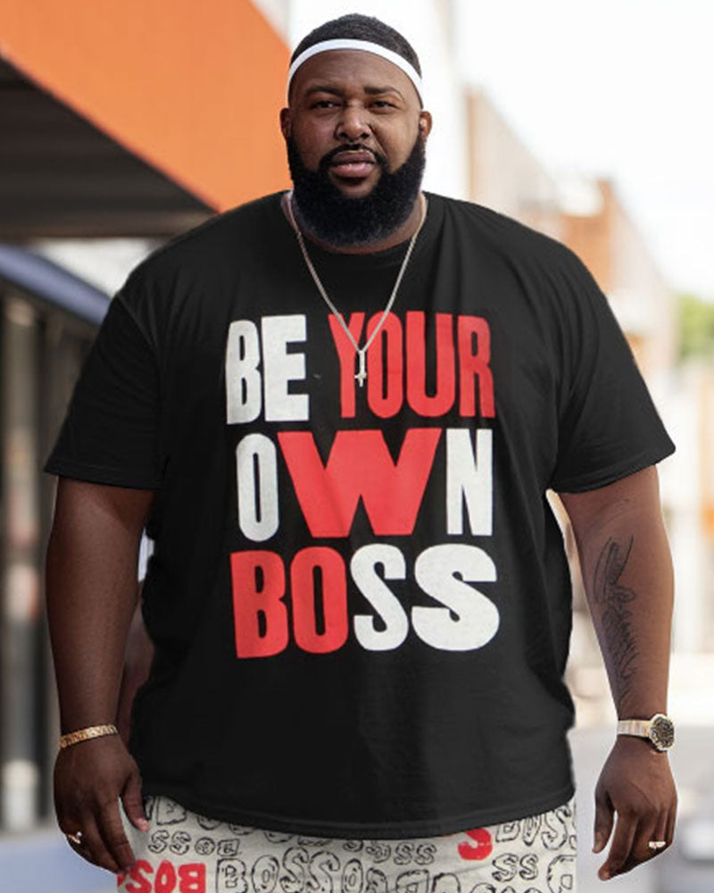 Big & Tall Graffiti Streetwear Two-piece Set for big men view 2