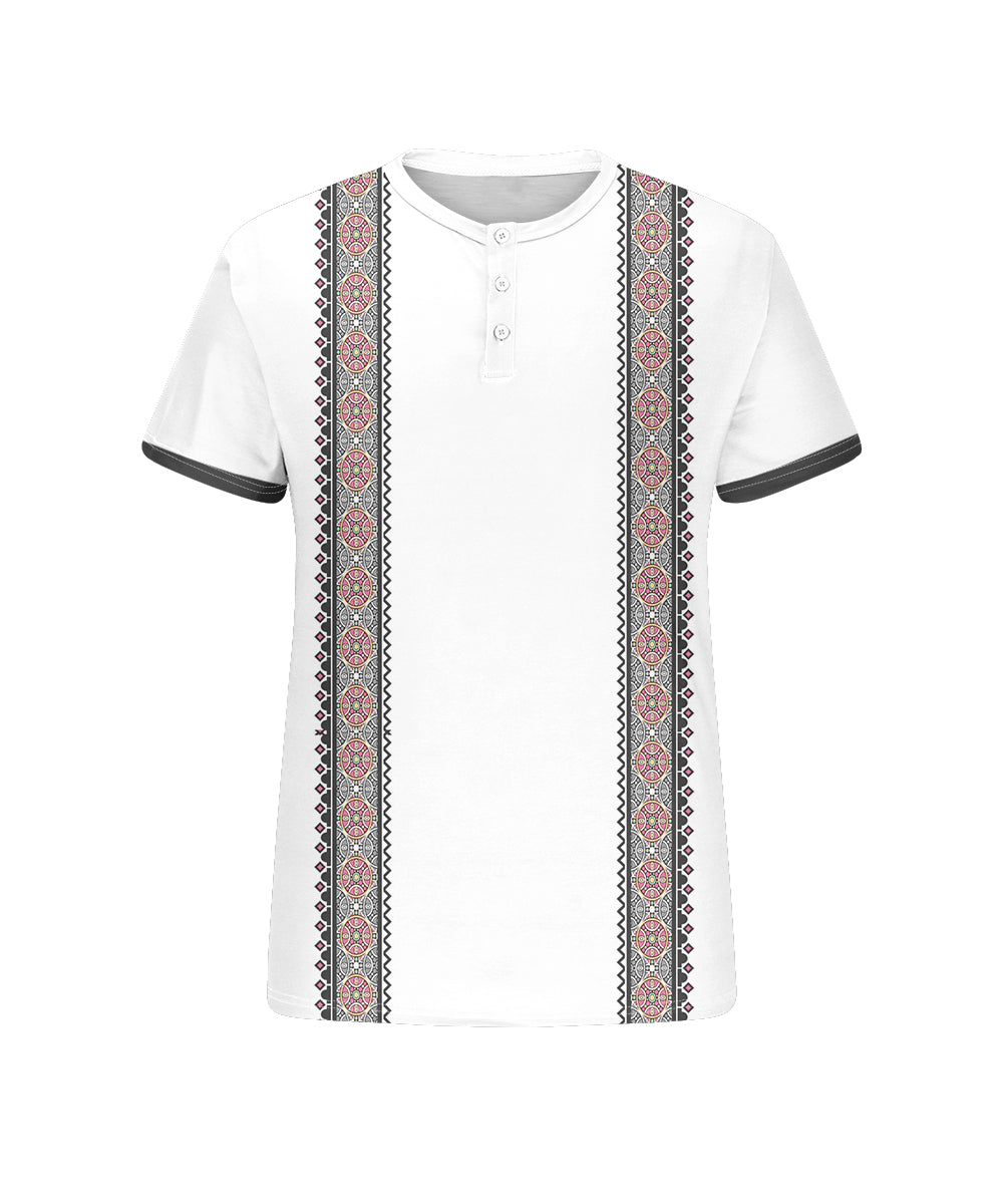 Big & Tall Gray Hawaiian Streetwear T-Shirt for big men view 4