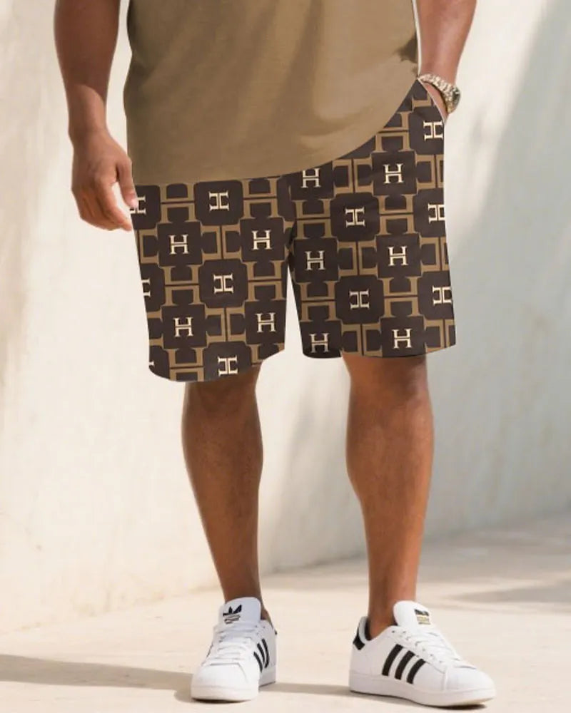Big & Tall Khaki Hawaiian Colorblock Jeans for big men view 3