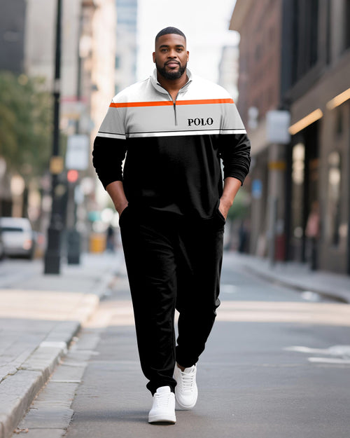 Big & Tall Striped Two-piece Set for big men view 1