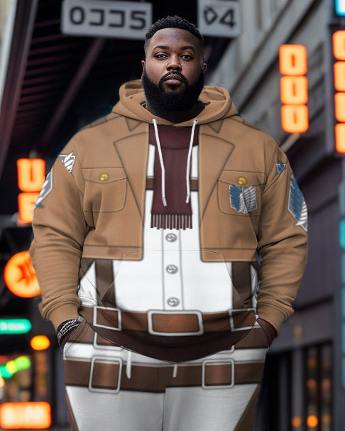 Big & Tall Streetwear Hoodie Sweatpants Set for big men view 2