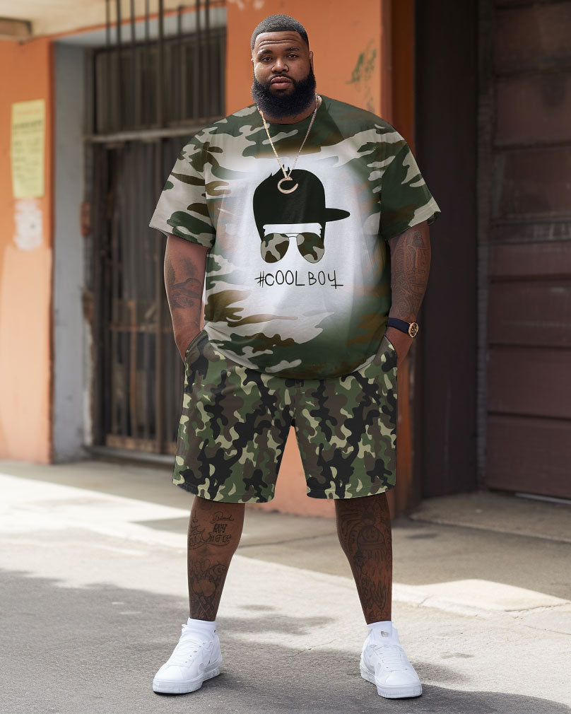 Big & Tall Graphic Camouflage Two-piece Set for big men view 2