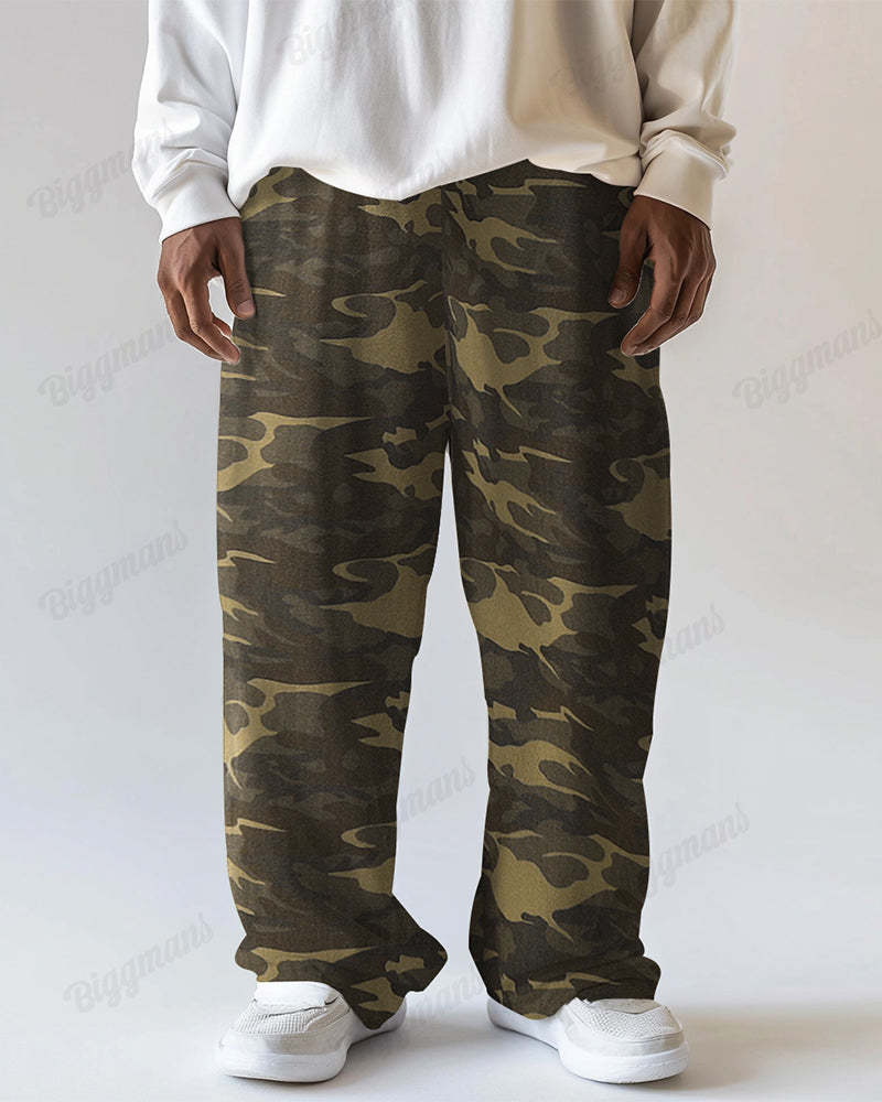 Big & Tall Green Camouflage Pants for big men view 1