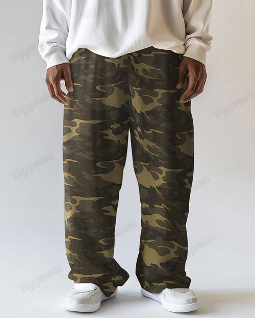 Big & Tall Green Camouflage Pants for big men view 1