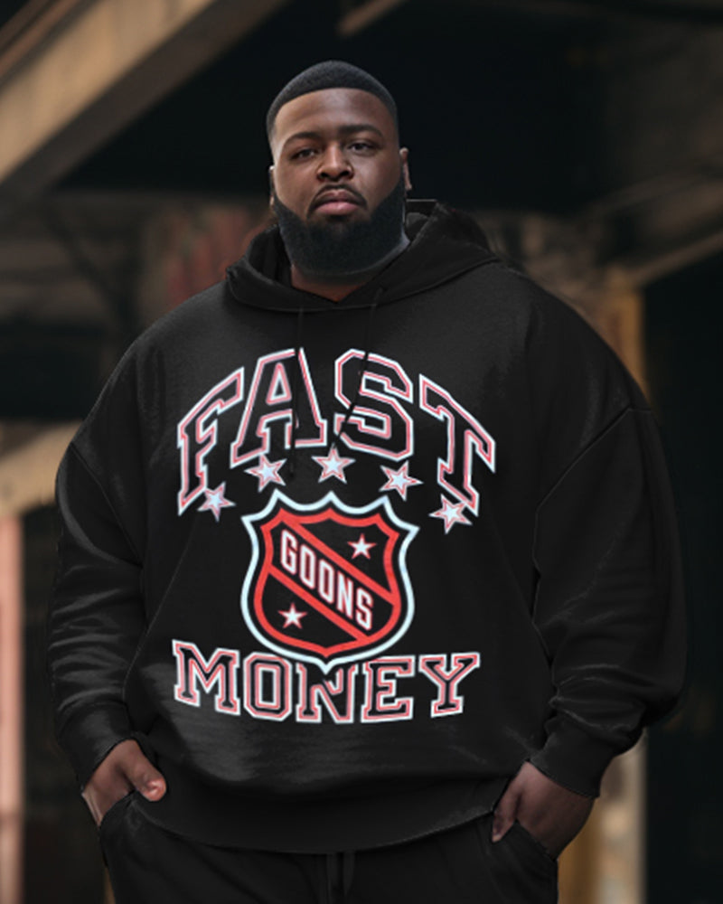 Big & Tall Streetwear Hoodie Sweatpants Set for big men view 2