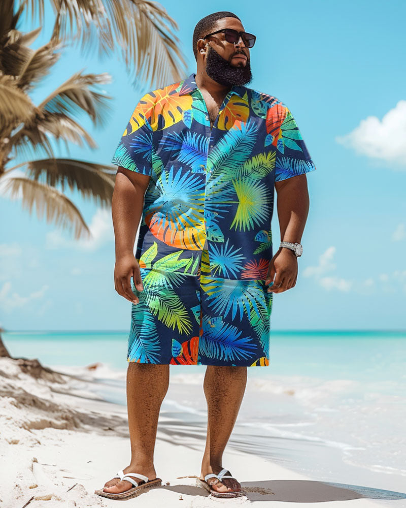 Big & Tall Hawaiian Tropical Graphic Jeans for big men view 2