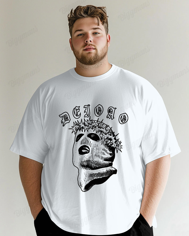 Big & Tall Solid Color Streetwear T-Shirt for big men view 2