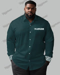 Big & Tall Patchwork Long Sleeve Shirt for big men view 1