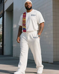 Big & Tall Striped Graphic Two-piece Set for big men view 1