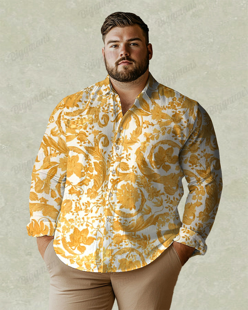 Big & Tall Business Casual Long Sleeve Shirt for big men view 1