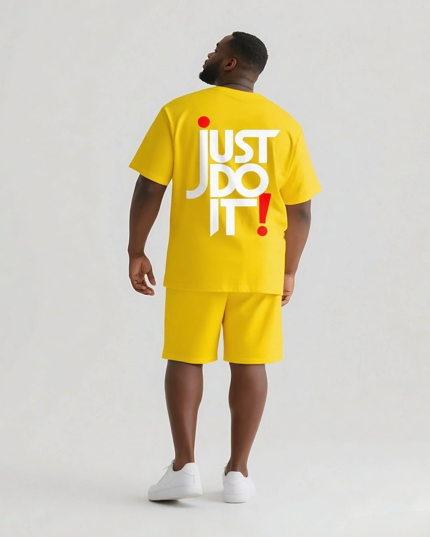 Big & Tall Graphic Streetwear Two-piece Set for big men view 13