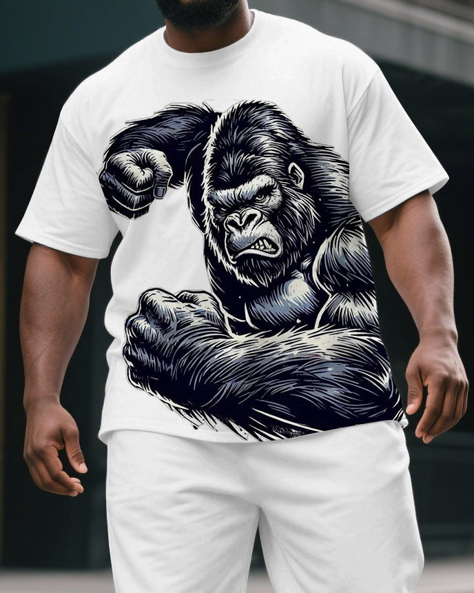 Big & Tall Graphic T-Shirt Shorts Set for big men view 2