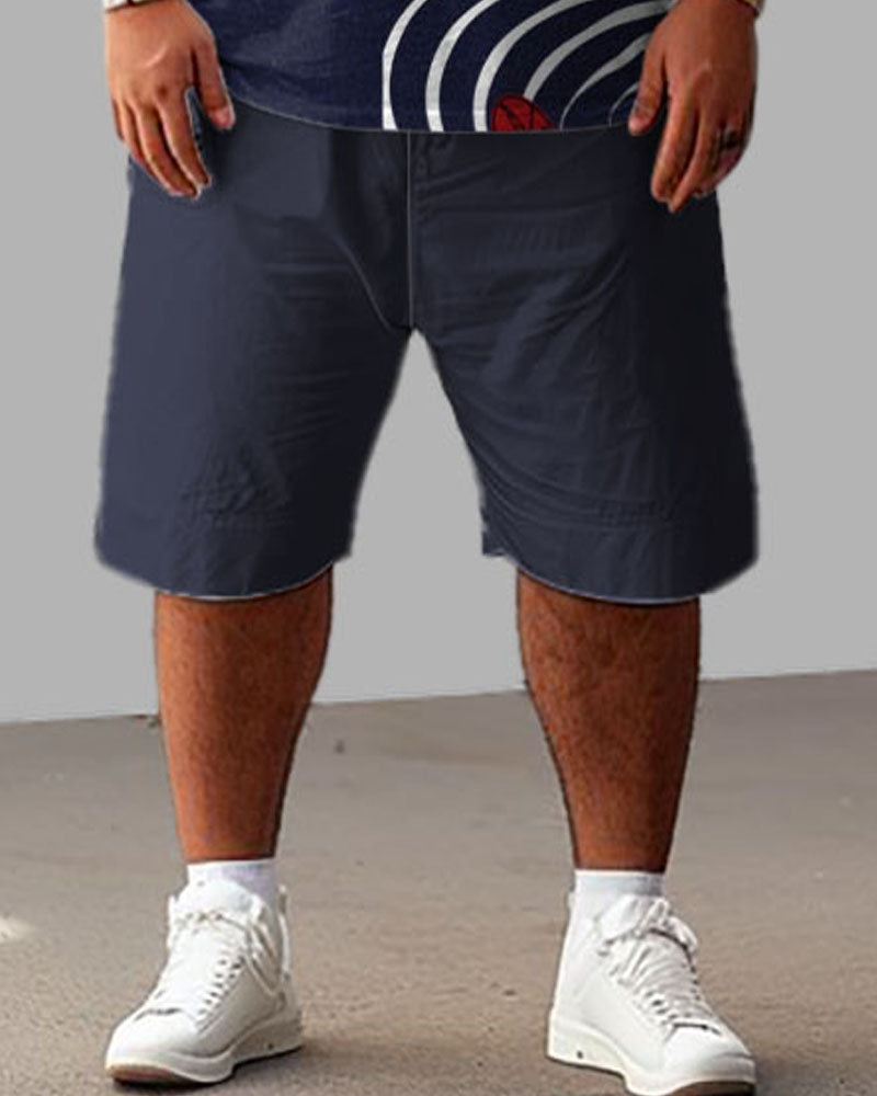 Big & Tall Graphic T-Shirt Shorts Set for big men view 4