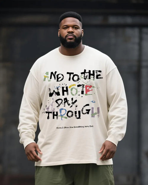 Big & Tall Graphic Graffiti T-Shirt Pants Set for big men view 2