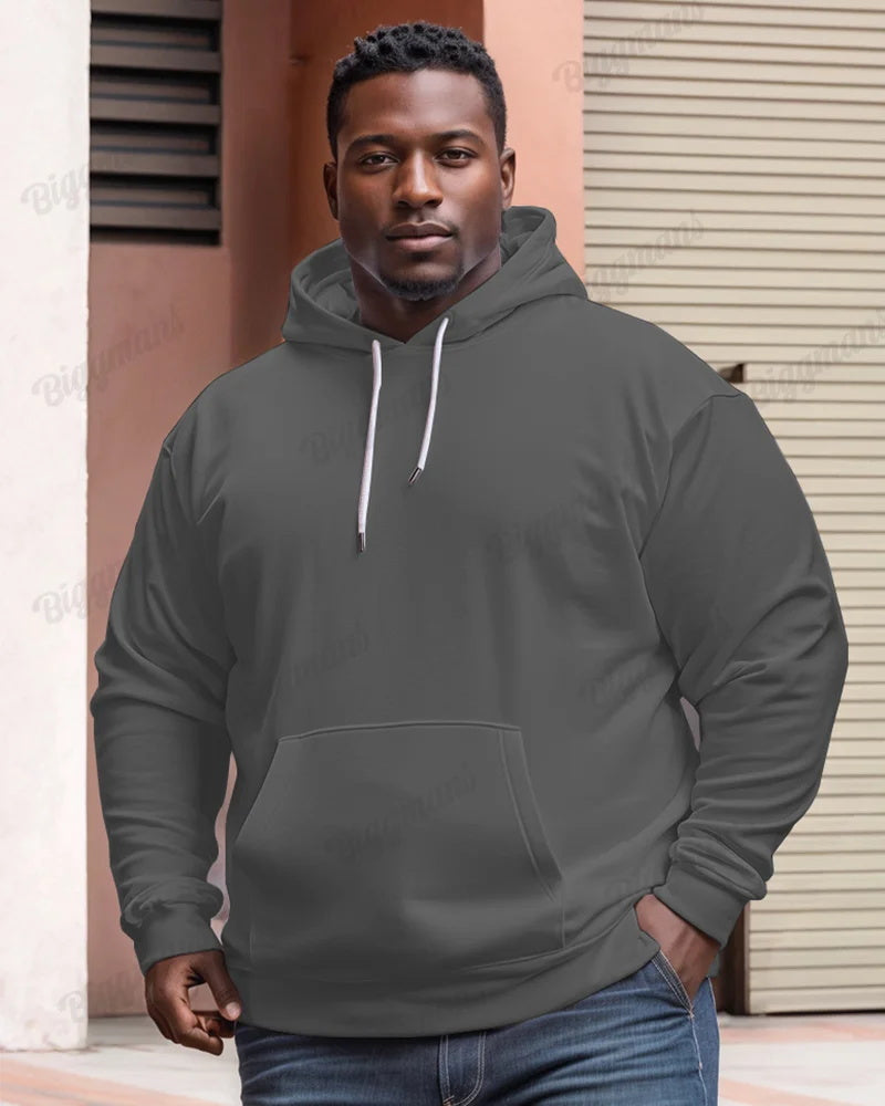 Big & Tall Solid Color Hoodie for big men view 2