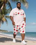 Big & Tall Hawaiian Polo Shorts Set for big men view 1