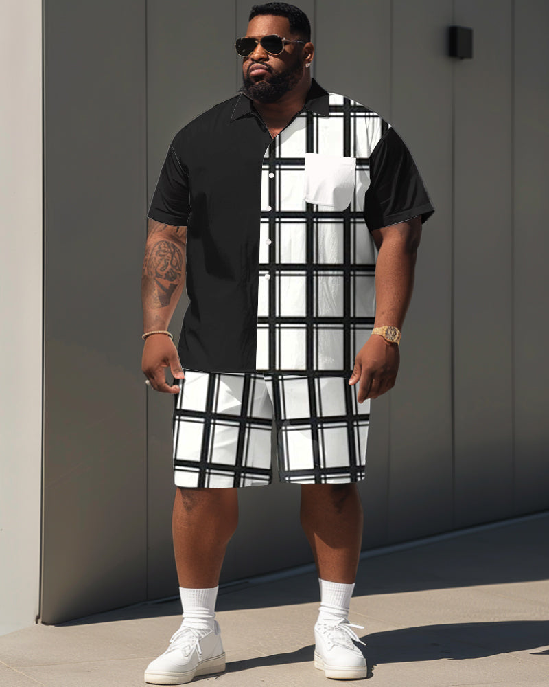 Big & Tall Plaid Graphic Jeans for big men view 1