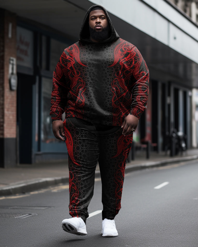 Big & Tall Vintage Hoodie Sweatpants Set for big men view 1