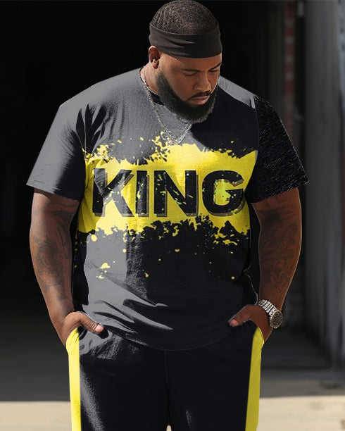 Big & Tall Graphic Graffiti Splash Ink Two-piece Set for big men view 2