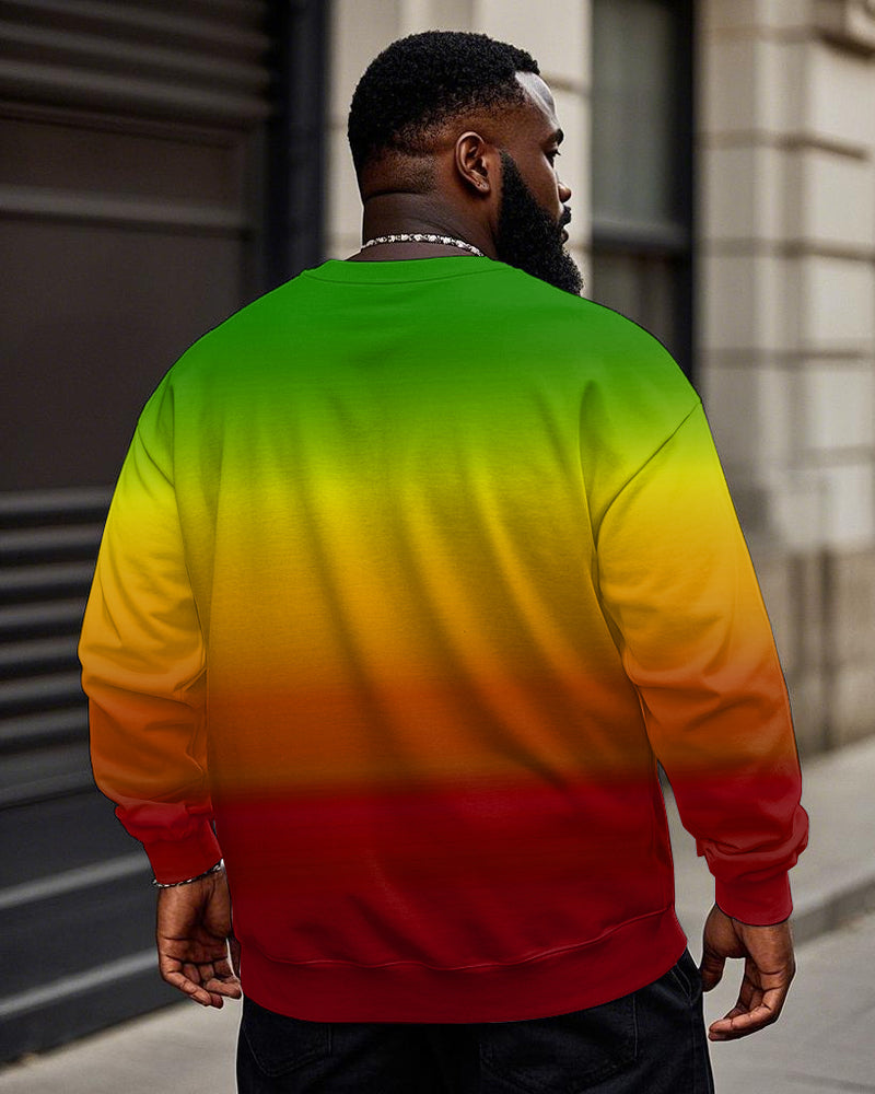 Big & Tall Gradient Graphic Graffiti Men's Clothing for big men view 2