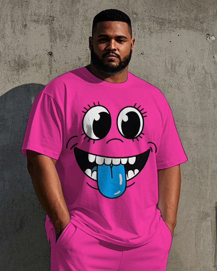 Big & Tall Graffiti T-Shirt Pants Set for big men view 2