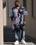 Big & Tall Graphic Streetwear Skull Two-piece Set for big men view 1