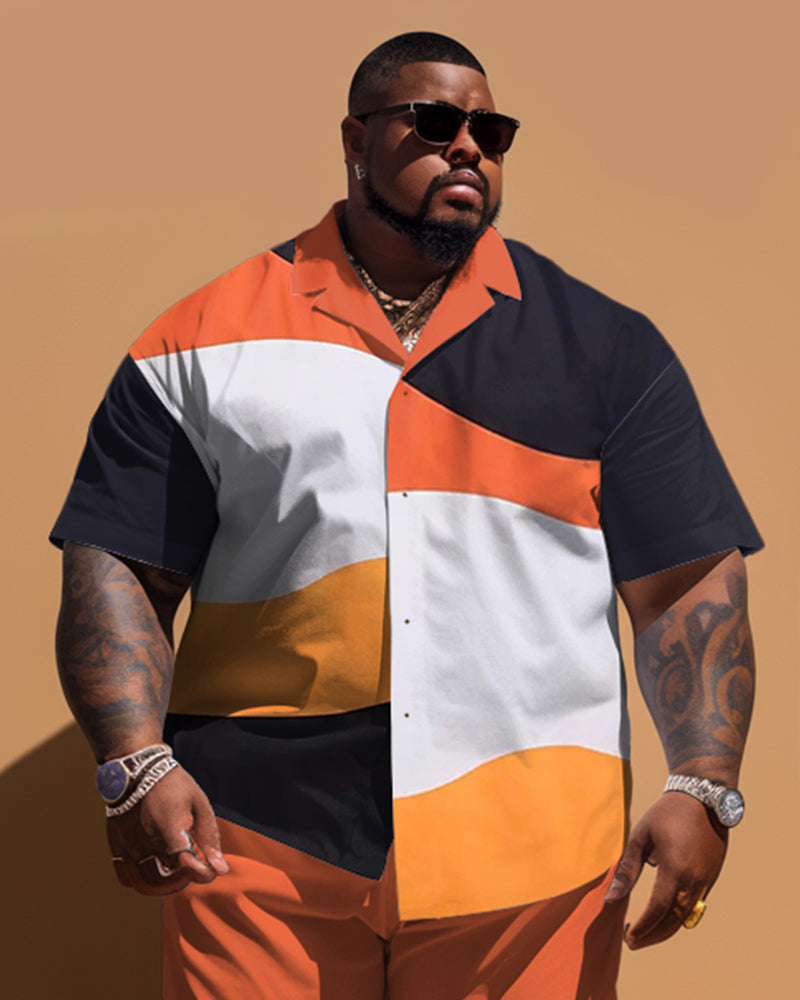 Big & Tall Colorblock T-Shirt Shorts Set for big men view 2
