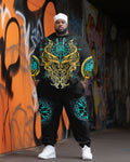 Big & Tall Graphic Streetwear Hoodie Sweatpants Set for big men view 1