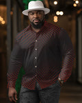 Big & Tall Gradient Geometric Shirt Pants Set for big men