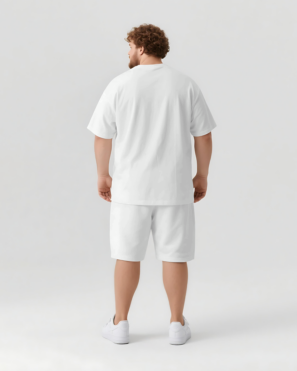 Big & Tall Streetwear T-Shirt Shorts Set for big men view 3
