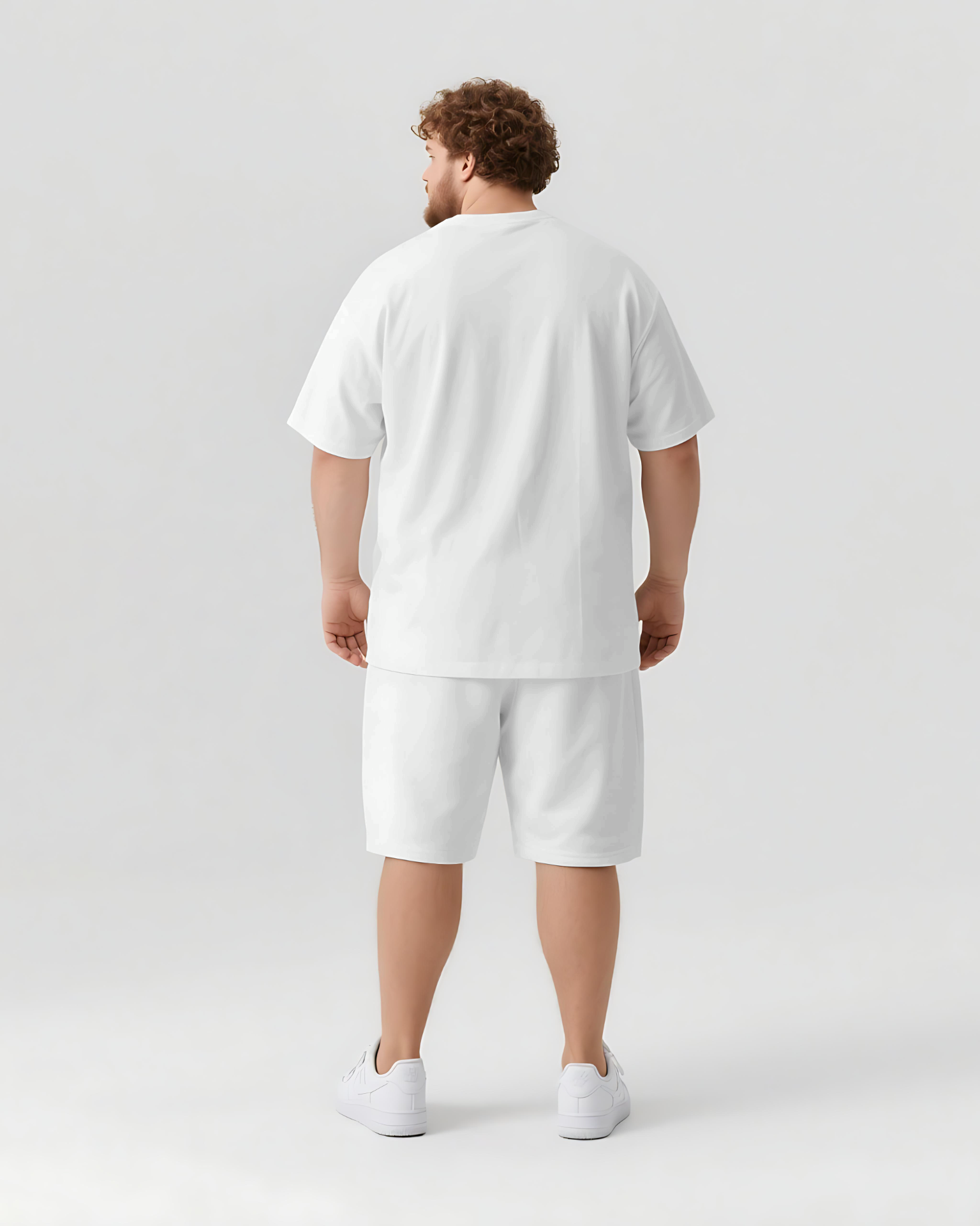 Big & Tall Streetwear T-Shirt Shorts Set for big men view 3