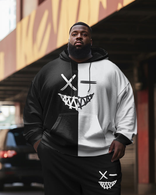 Big & Tall Colorblock Graffiti Streetwear Hoodie for big men view 2
