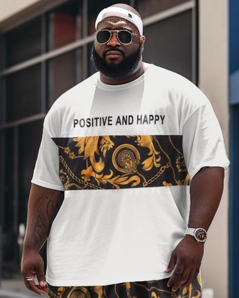 Big & Tall Graffiti Streetwear Two-piece Set for big men view 2