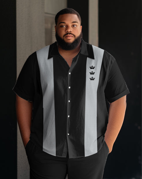 Big & Tall Colorblock Graphic T-Shirt Pants Set for big men view 2