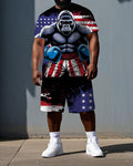 Big & Tall Streetwear T-Shirt Shorts Set for big men view 1