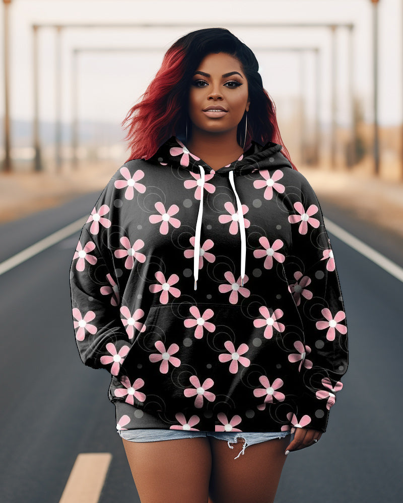 Big & Tall Floral Hoodie for big men