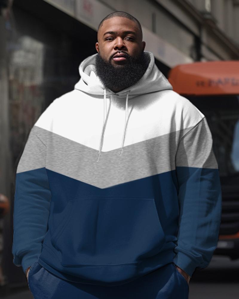Big & Tall Colorblock Hoodie Sweatpants Set for big men view 2