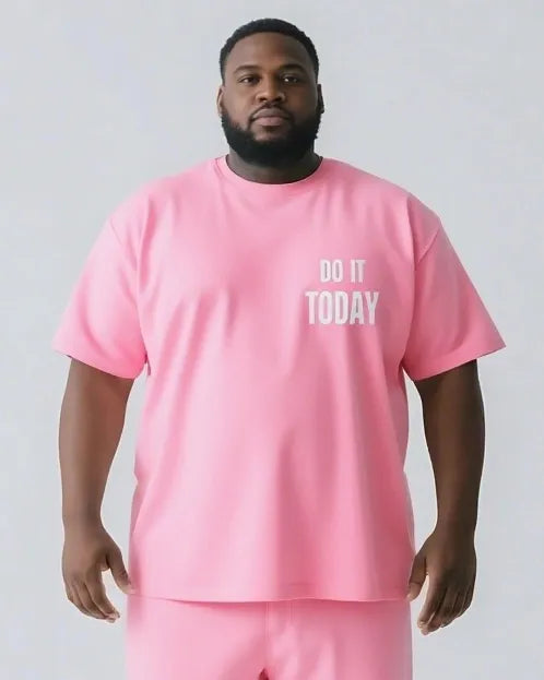 Big & Tall Graphic Streetwear Two-piece Set for big men view 14