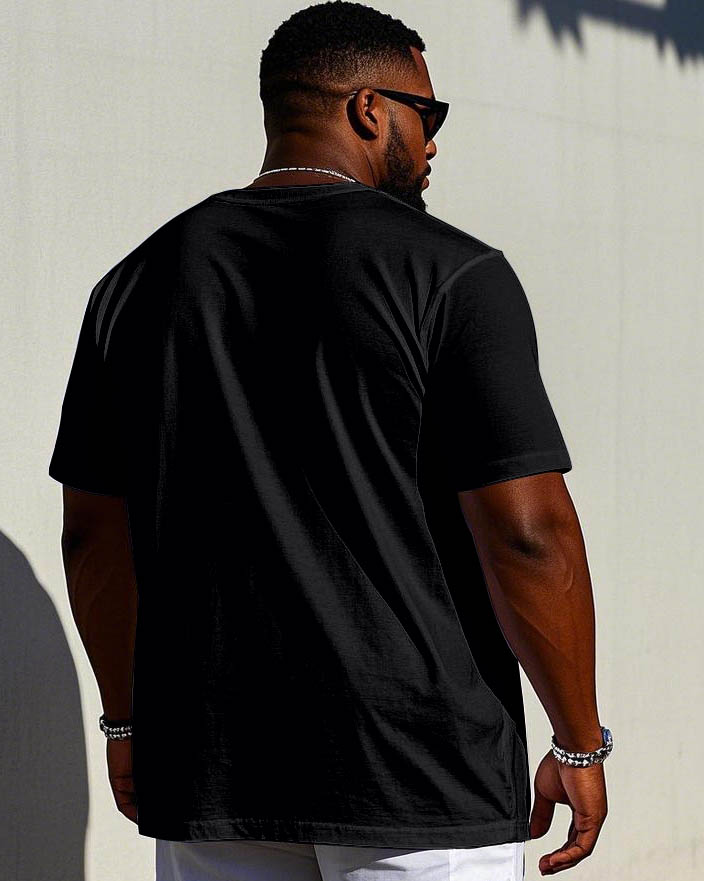Big & Tall Black Graphic Jeans for big men view 2