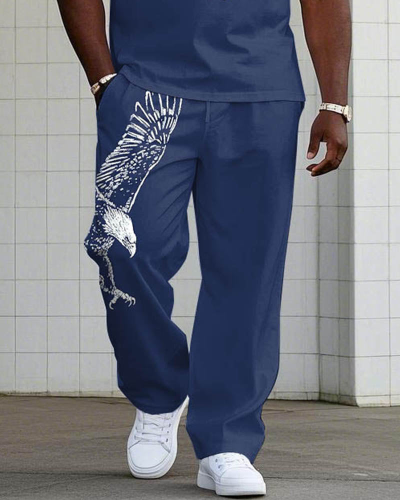 Big & Tall Graphic Polo Pants Set for big men view 3