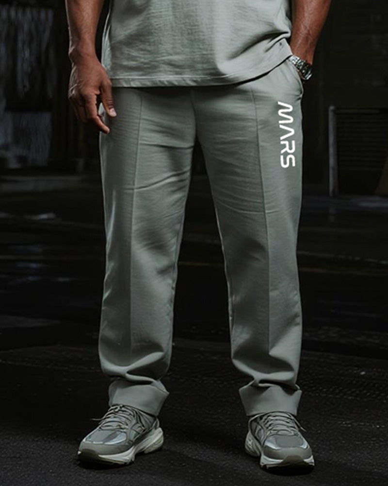 Big & Tall Gray Graphic T-Shirt Pants Set for big men view 3