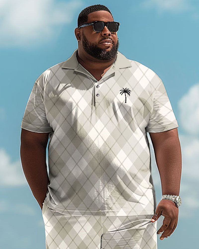 Big & Tall Graphic T-Shirt Shorts Set for big men view 2