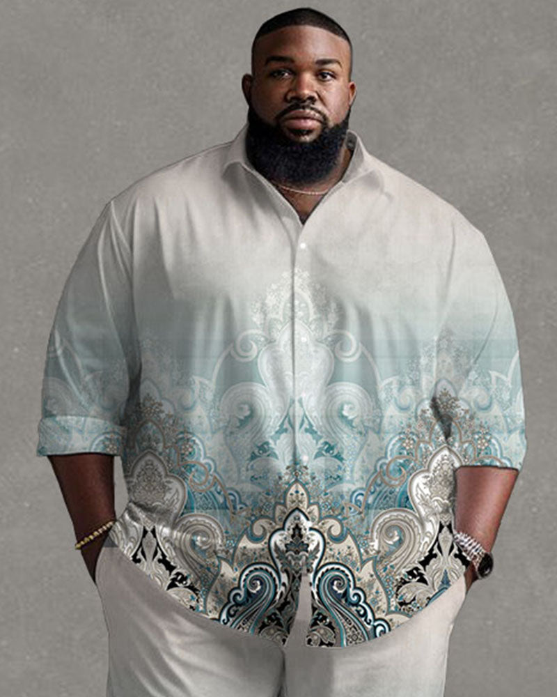 Big & Tall Gradient T-Shirt Pants Set for big men view 2