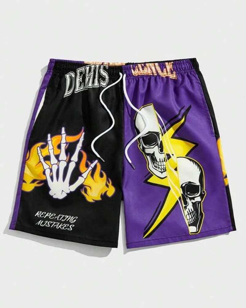 Big & Tall Graphic Athletic T-Shirt Shorts Set for big men